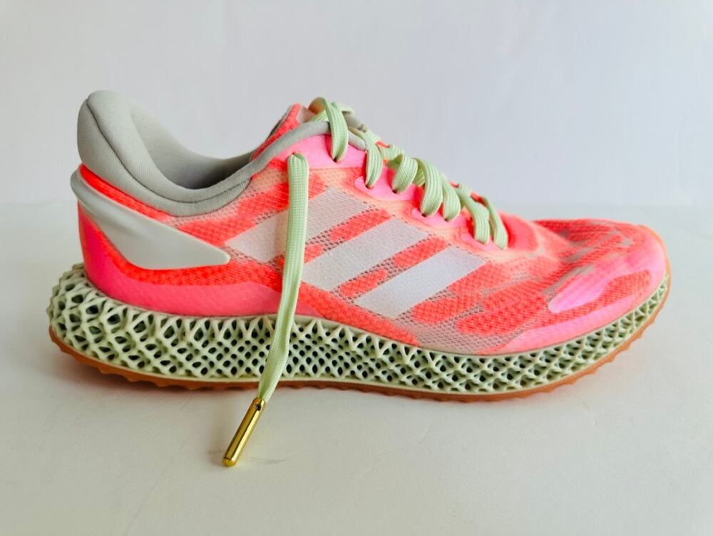 Adidas Men's 4D Runner 1.0 White Signal Coral Green Size 8 Knit Trainers Fashion